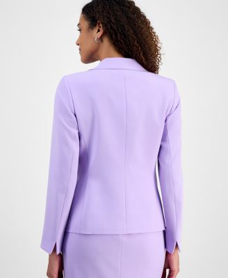 Women's Stretch Crepe One-Button Petal-Lapel Jacket