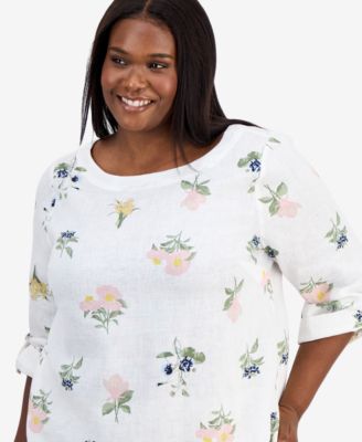 Plus Size Darling Floral Crewneck Shirt