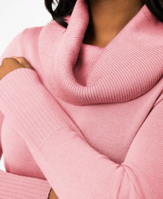 Women's Rib Cowl Neck Tunic Sweater