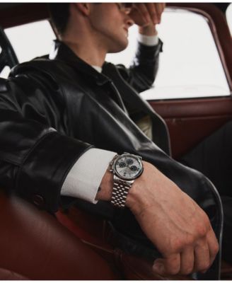 Men's Chronograph Silver-Tone Stainless Steel Watch, 40mm