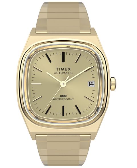 Мужские часы Timex Automatic Gold-Tone Stainless Steel Watch, 34mm