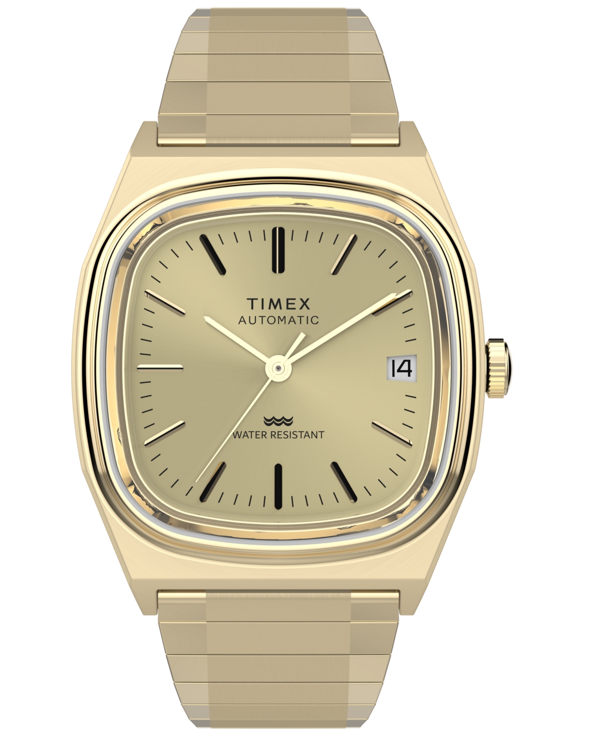 Timex Men's Automatic Gold-Tone Stainless Steel Watch, 34mm