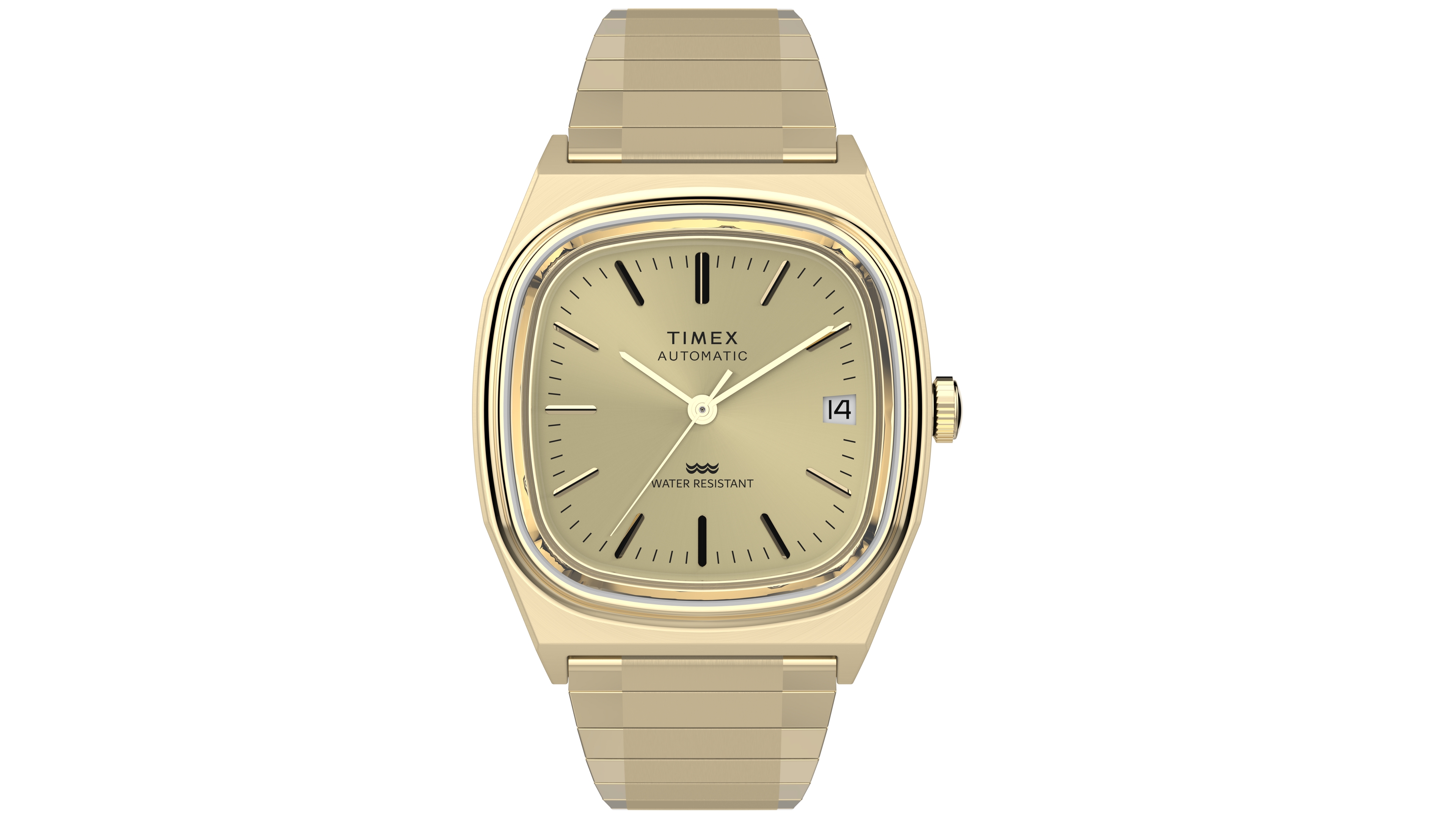 Timex Men's Automatic Gold-Tone Stainless Steel Watch, 34mm