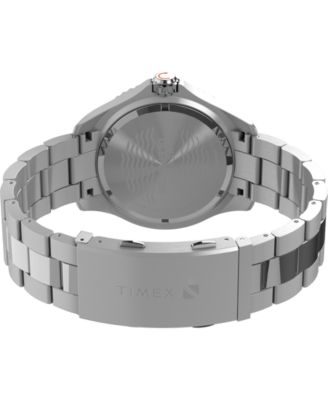 Men's Quartz Analog Silver-Tone Stainless Steel Watch, 44mm
