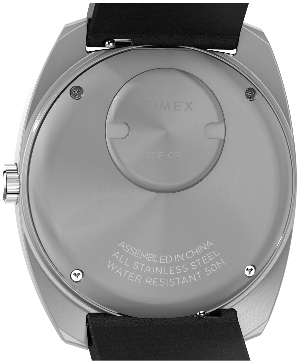 Timex Men's Quartz Analog Black Leather Watch, 37mm