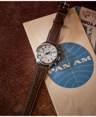 Men's Chronograph Brown Leather Watch, 41mm