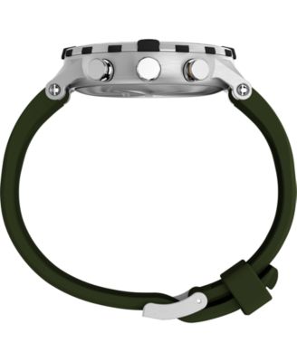 Men's Quartz Analog Green Silicone Watch, 45mm