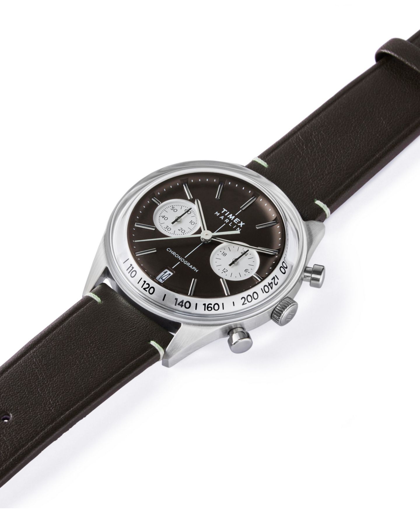 Мужские часы Timex Chronograph Brown Leather Watch, 40mm — фото 6
