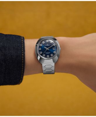 Men's Quartz Analog Silver-Tone Stainless Steel Watch, 39mm