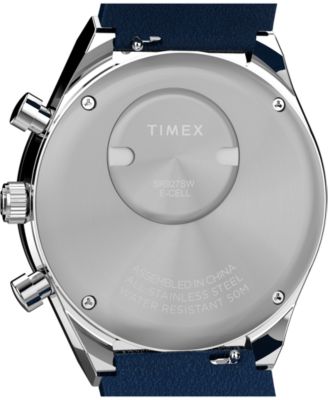 Men's Chronograph Blue Leather Watch, 40mm