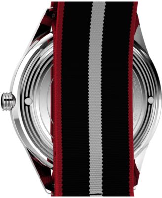 Men's Quartz Analog Black Fabric Watch, 38mm