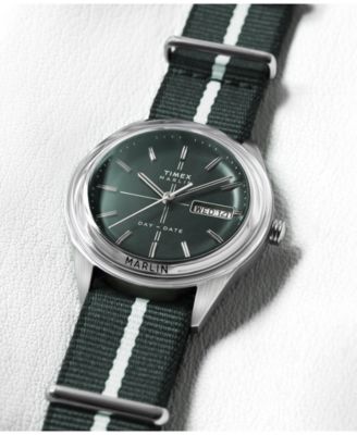 Men's Quartz Analog Green Fabric Watch, 38mm