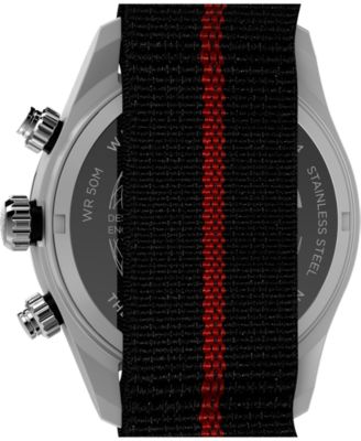 Men's Chronograph Black Fabric Watch, 39mm