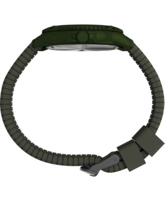 Men's Quartz Analog Green Silicone Watch, 42mm