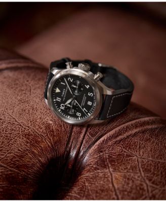 Men's Chronograph Brown Leather Watch, 41mm