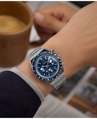 Men's Quartz Analog Silver-Tone Stainless Steel Watch, 40mm