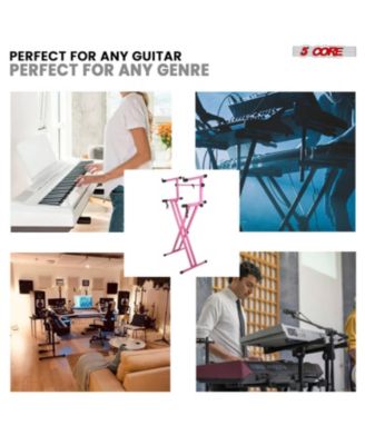 2 Tier Keyboard Stand Combo Heavy Duty Adjustable Piano Stand with Extension Arm
