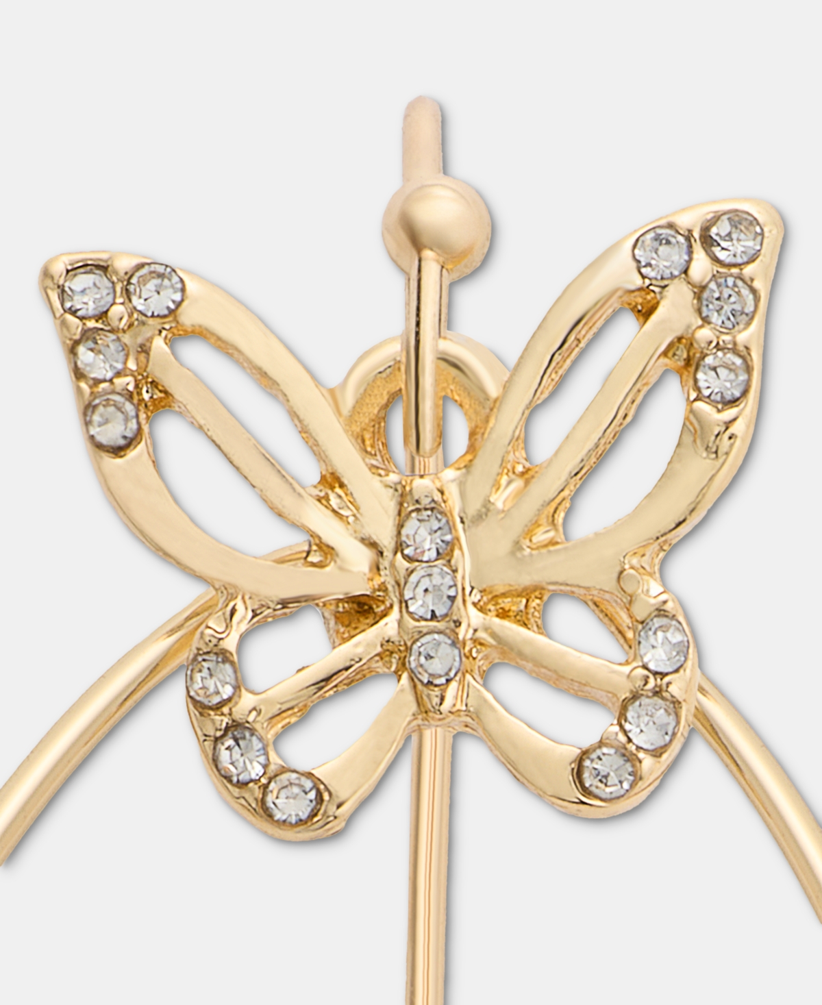 lonna & lilly Gold-Tone Butterfly Beaded Teardrop Drop Earrings