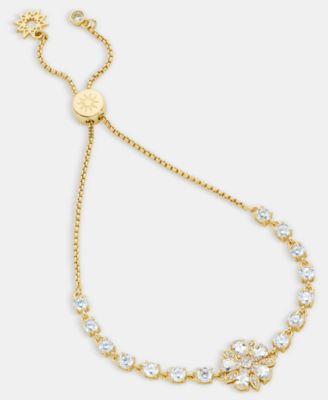 Cubic Zirconia Flower Slider Bracelet 