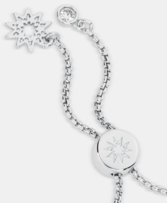 Cubic Zirconia Flower Slider Bracelet 