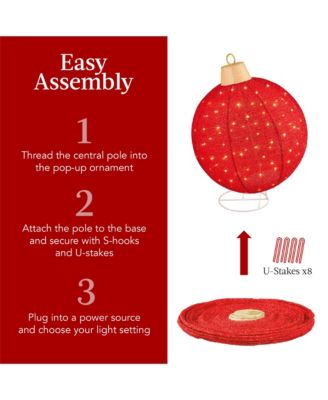 2pc Lighted Pop-Up Christmas Ornaments Outdoor Holiday Decoration w/ 220 LED Lights