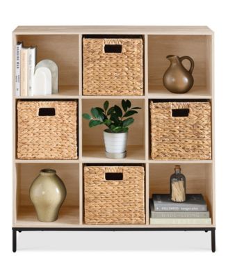 Elevated 9-Cube Storage Organizer, 11in Shelf, Bookcase, Display Shelf, w/ Metal Legs