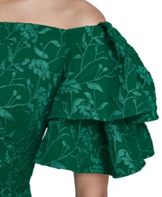 Petite Ruffled-Sleeve Back Zipper Dress