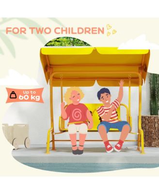 Kids Patio Swing, 2-Seater Outdoor Porch Swing Chair,