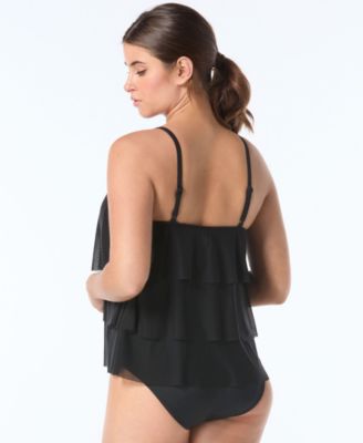 Women's Lotus Ruffle V-Neck Tankini Top