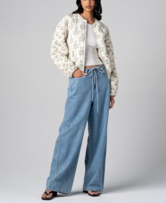 Women's Printed Quilted Bomber Jacket