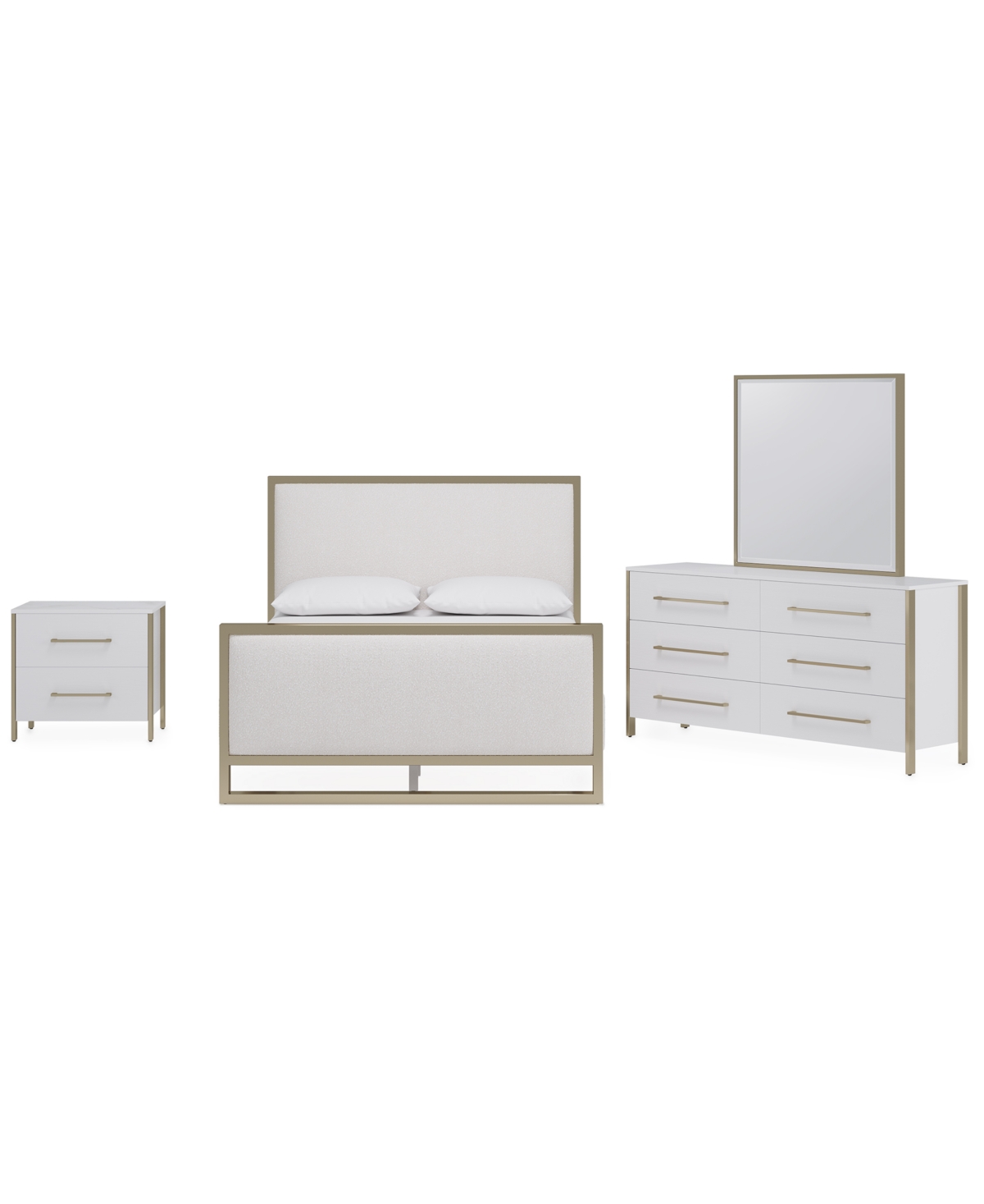 Furniture Emila 3-Pc. Full Bed Set Upholstered Full Bed, 2-Drawer Nightstand and Dresser