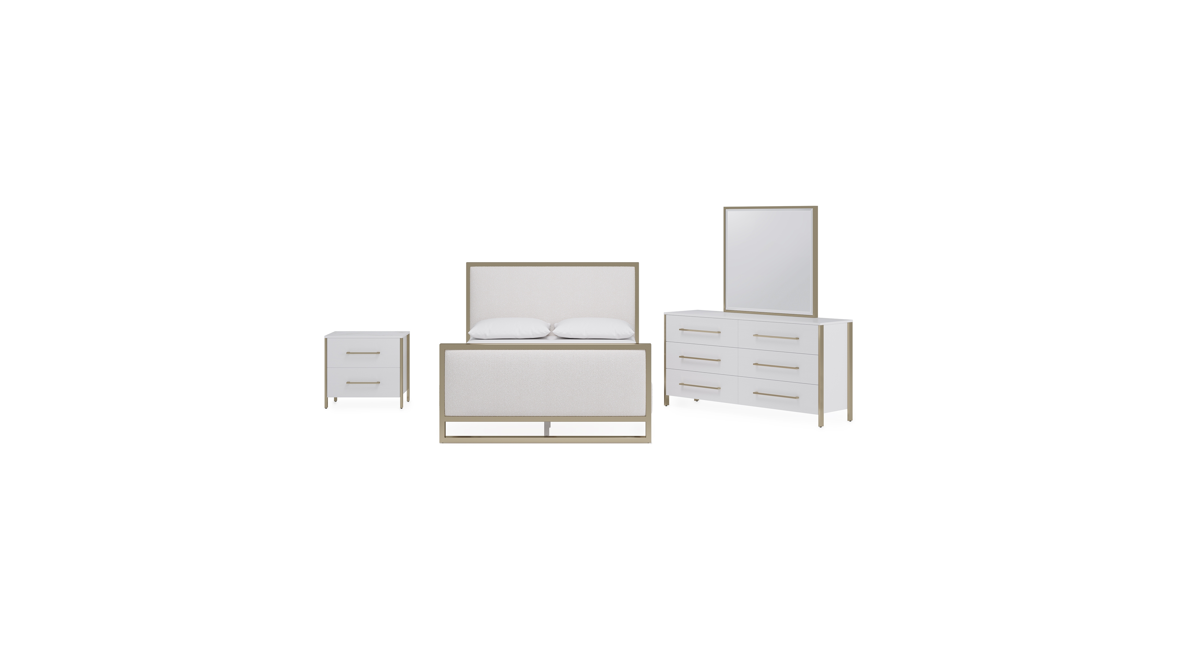 Furniture Emila 3-Pc. Full Bed Set Upholstered Full Bed, 2-Drawer Nightstand and Dresser