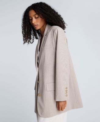 Women's Three Button Plaid Blazer