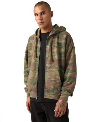 Men's Relaxed-Fit Cropped Full-Zip Hoodie