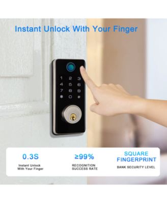 Keyless Smart Lock with Fingerprint, PIN, App & Key Access — Electronic Door Lock, Alexa Compatible, ANSI Certified, IP56 Waterproof
