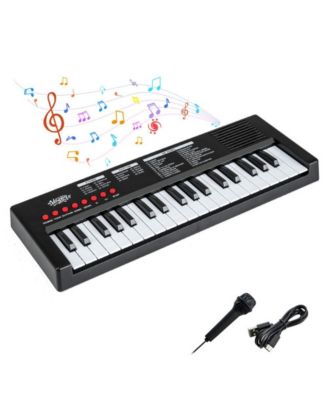 37 Key Kids Piano Keyboard with Rhythms and Microphone