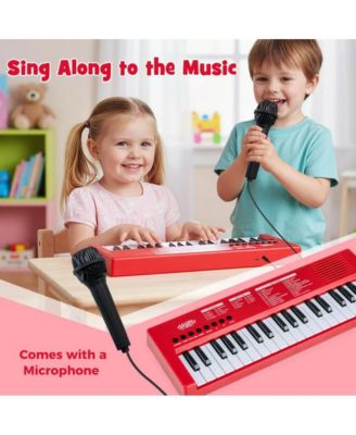 37 Key Kids Piano Keyboard with Rhythms and Microphone