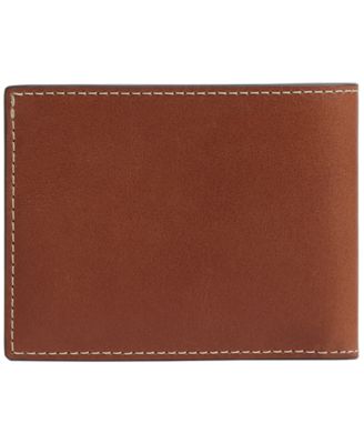 Men's Slim Bi-Fold Natural Full-Grain Leather Wallet