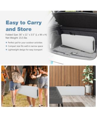 6 FT Portable Folding Bench Outdoor Picnic Bench 550 lbs Limited for Dining