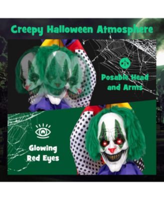 4.5ft Grins Animatronic Clown with Pre-Recorded Phrases and LED Eyes