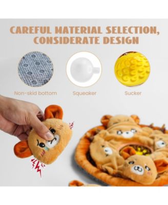 Bear Circus Toy Licking Mat plus Snuffle Mat, Hide and Seek Toy set, 6 in 1 Squeaky Toy Set for Cats & Dogs