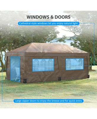 10' x 19.5' Large Party Tent Pop Up Canopy w/ Weight Bags,