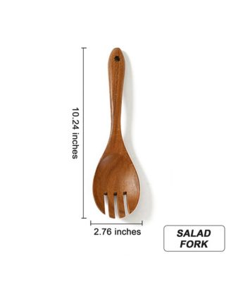 9-Piece Natural Teak Wooden Kitchen Utensils Set