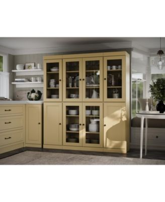 100% Solid Wood Pantry Cabinet, Shaker Doors, 2 Drawers, Adjustable Shelves, 65" Wide, 71.5" Tall
