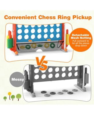 Jumbo 4 to Score Game with Ring Toss and Basketball Hoop