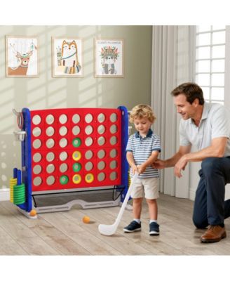 Jumbo 4 to Score Game with Ring Toss and Basketball Hoop