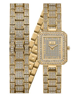 Women's Arc Crystal Diamond (0.06 ct. t.w.) Swiss Quartz Stainless Steel Watch, 23mm