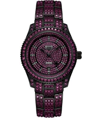 Women's Reserve Jet Crystal Diamond (0.115 ct. t.w.) Swiss Multifunction Plum Stainless Steel Watch, 39mm