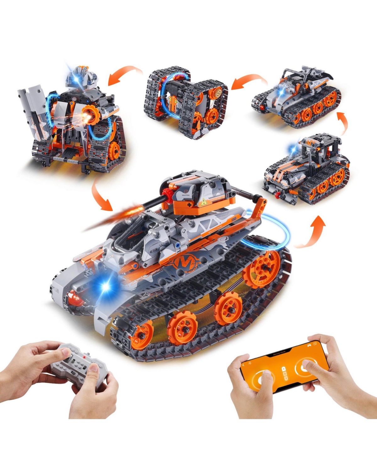 Mecale Stem Building Toys, 5-in-1 554PCS Rc Car Kit with Remote & App Control, Build Car/Robot/Tank/Snowplow