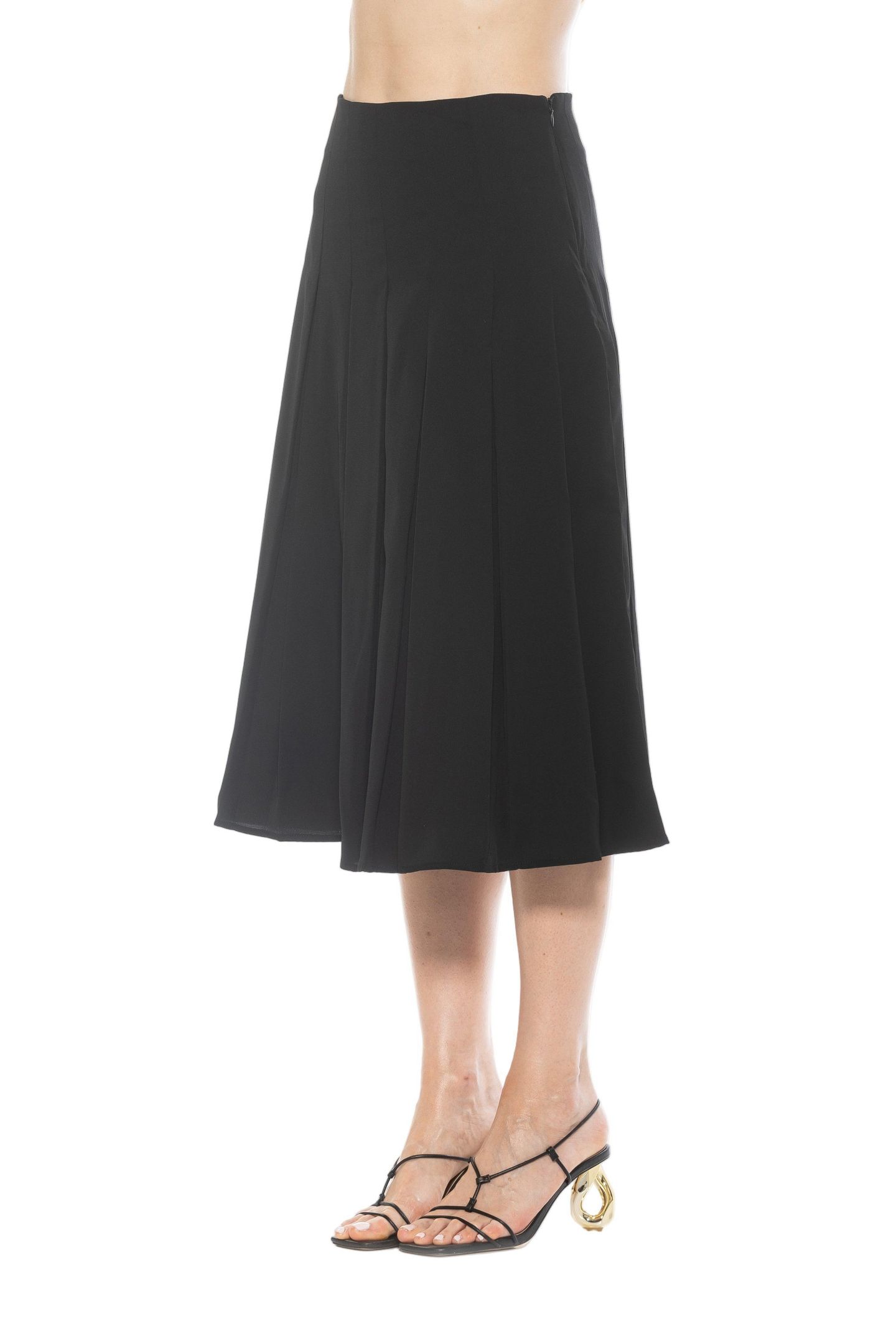 Женская юбка Alexia Admor Shilo Midi Length Pleated, цвет: Чёрный — фото 2